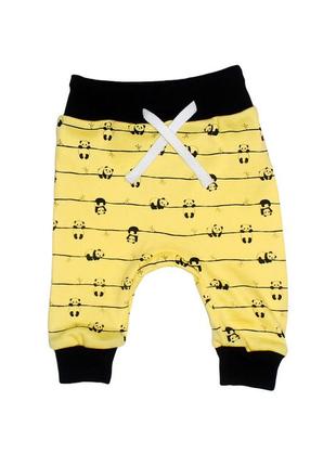 Жовті дитячі штанці з пандами tm mishka
