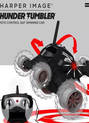 Машинка-перевертень toy rc car monster monster spinning саг на радіокеруванні чорна2 фото