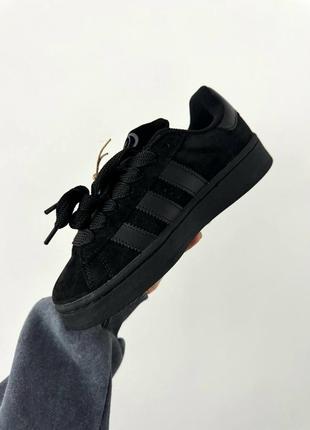 Женские кроссовки чёрные адидас кампус adidas campus “full black” 
premium3 фото