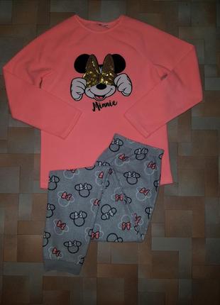 Теплая, яркая пижама флис minnie mouse disney, primark 10/12 лет 146-152 см1 фото