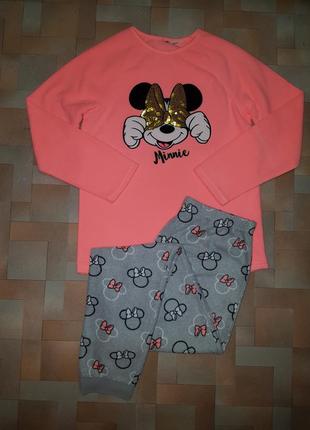 Теплая, яркая пижама флис minnie mouse disney, primark 10/12 лет 146-152 см6 фото