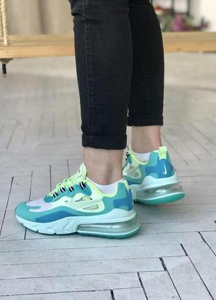 Кроссовки женские nike air max 270 react, голубые (найк аир макс реакт, найки, кросівки)5 фото