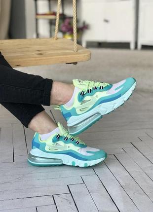 Кроссовки женские nike air max 270 react, голубые (найк аир макс реакт, найки, кросівки)1 фото