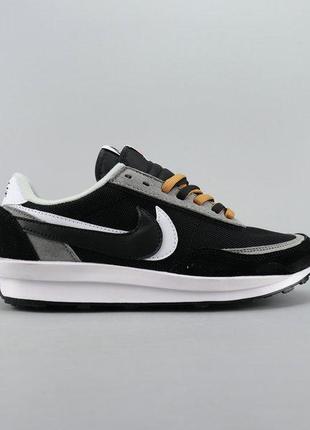 Кроссовки мужские nike ld waffle sacai, черные (найк сакаи, найки, кросівки)