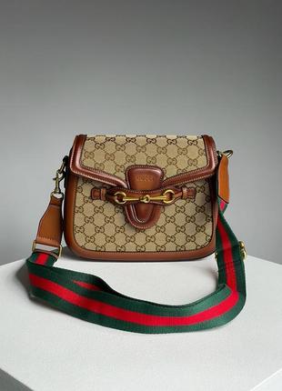 Сумочка брендированная gucci повседневная коричневая2 фото