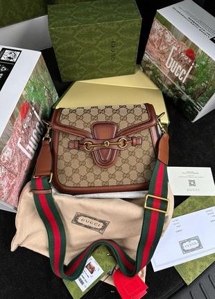 Сумочка брендированная gucci повседневная коричневая8 фото