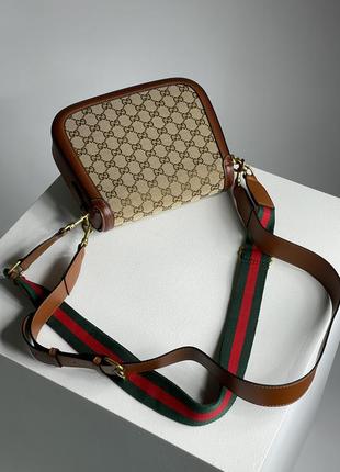 Сумочка брендированная gucci повседневная коричневая7 фото