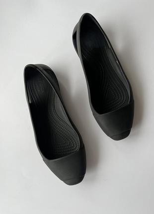 Crocs черные туфли, балетки, сандалии, размер 38, w83 фото