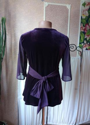 Красивая комбинированная фиолетовая блузка bm.2 фото