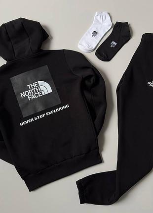 Спортивный костюм the north face зима: зип худи-брюки + 2 пары носков в подарок