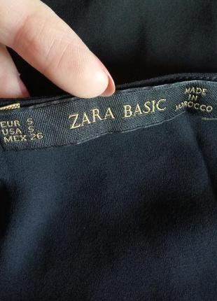 Красивая черная с кружкой блузка zara.4 фото