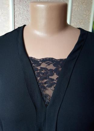 Красивая черная с кружкой блузка zara.2 фото