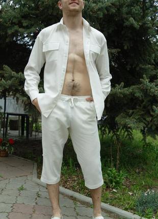 Льняные мужские шорты, шорты из льна5 фото