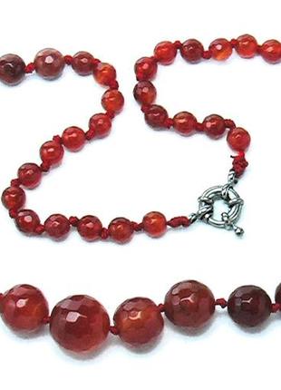 Бусы гдр красный камень сердолик длина 51 см 40,42 грамма