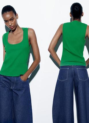 Майка топ в рубчик zara в размере м