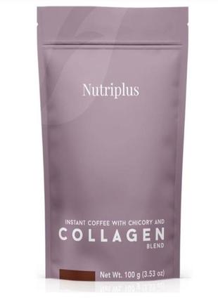 Кофе растворимый с цикорием и коллагеном collagen nutriplus farmasi, 100 г