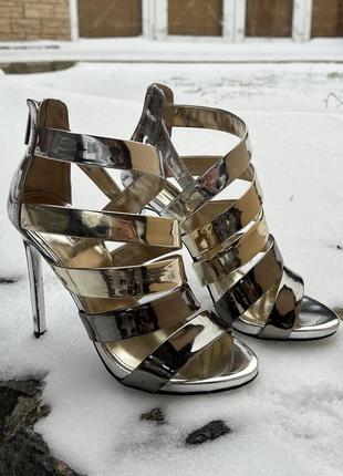 Туфлі на підборах для танців хайхілс, high heels, випускного, вечірки (срібні) 11 см1 фото