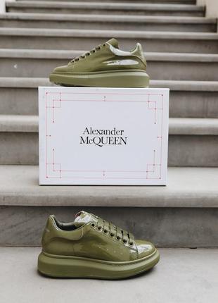 Кроссовки/кеды женские маквин оливковым alexander mcqueen olive4 фото