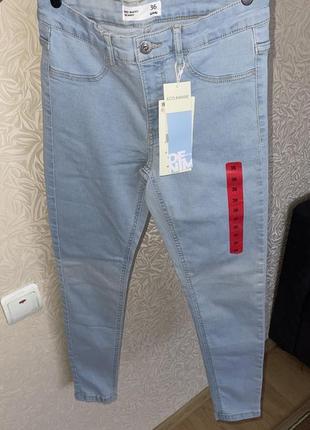 Скинни голубые джинсы леггинсы новые брюки утягивающие1 фото