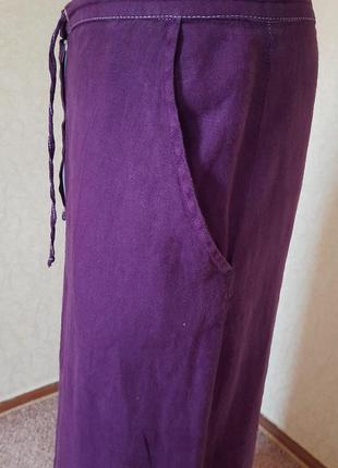 Льняная юбка с разрезами и с карманами италия5 фото