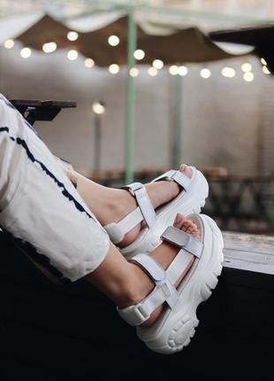 Buffalo london sandals white, женские сандали9 фото