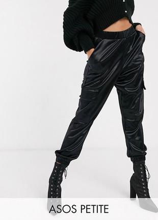 Атласні джоггеры з кишенями від бренду jintelou