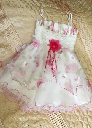 Нарядное воздушное летнее платье, бальное платье сукня