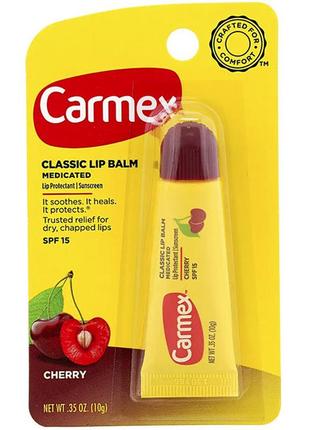 Carmex cherry lip balm tube spf15 - бальзам для губ «вишня»2 фото