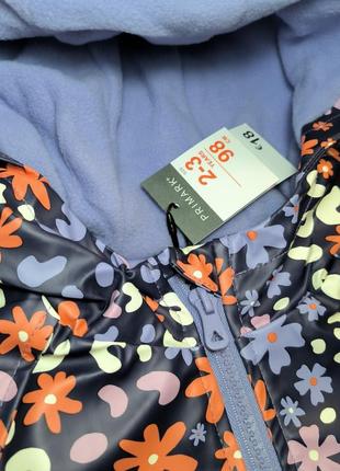 Куртка дождевик на флисе цветы7 фото