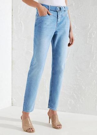 Офигенные голубые  прямые джинсы большой размер3 фото