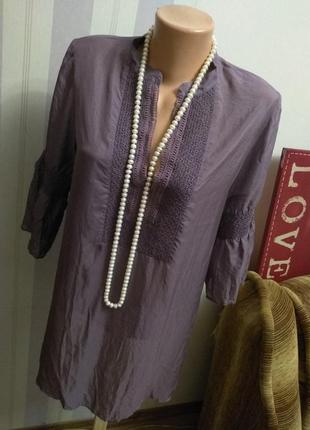 Люкс 100% шелк, нереально красивая блузка ,,италия, этно бохо стиль,пляжная туника,  волан2 фото