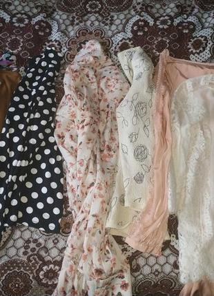 Светлая бежевая блуза, рубашка, блузка в цветок, летняя, лёгкая,6 фото