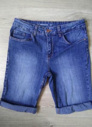 Бриджі капрі шорти бермуди c&a унісекс джинсові синьо-блакитні/м/стрейч3 фото
