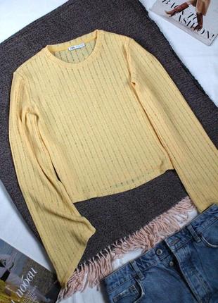 Желтая тонкая кофта в дырочки зара с 36 размер zara
