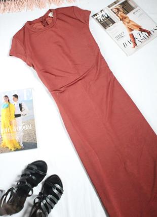 Коричневе локшина довга сукня h&m 38 розмір з максі плаття в підлогу