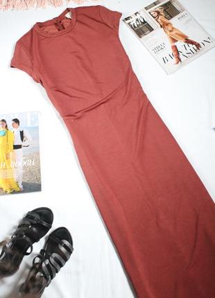 Коричневое длинное платье лапша h&m 38 размер с макси платье в пол2 фото