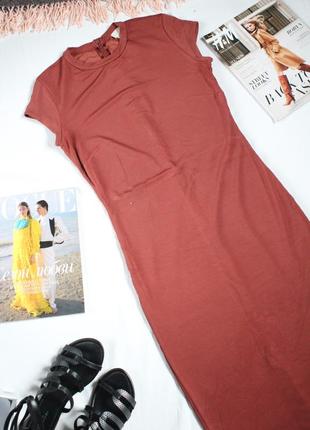 Коричневое длинное платье лапша h&m 38 размер с макси платье в пол3 фото