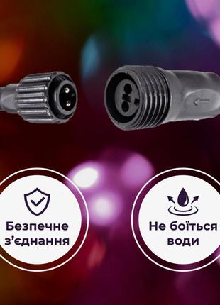 Гірлянда дюралайт вулична 480 led довжина 16 м морозостійка мультиколор5 фото