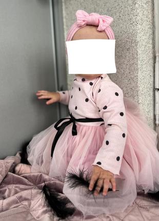 Праздничное платье пышно в горошек платье2 фото