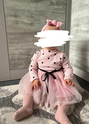 Праздничное платье пышно в горошек платье