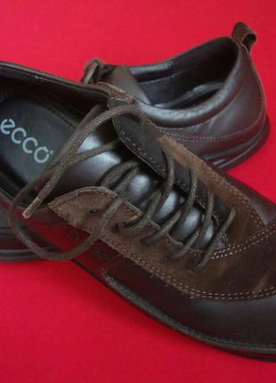 Туфли мокасины ecco brown оригинал натур кожа 39-40 разм