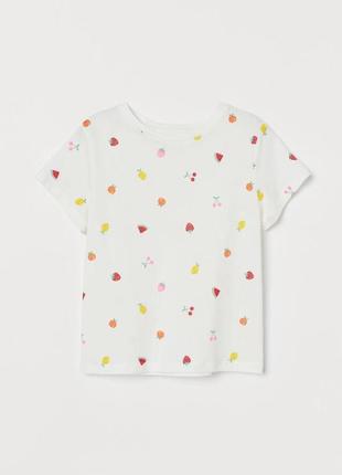 Яркая летняя футболка h&m ягодки девочкам 6-8 и 8-10 лет2 фото