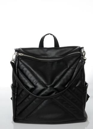 Женский черный большой рюкзак для ноутбука5 фото