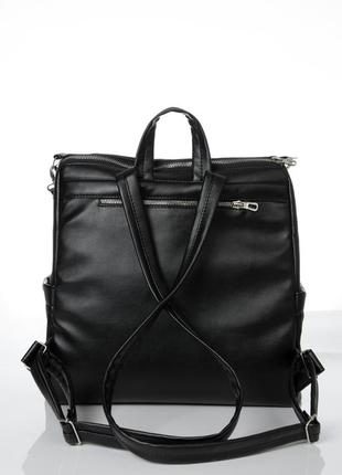 Женский черный большой рюкзак для ноутбука6 фото