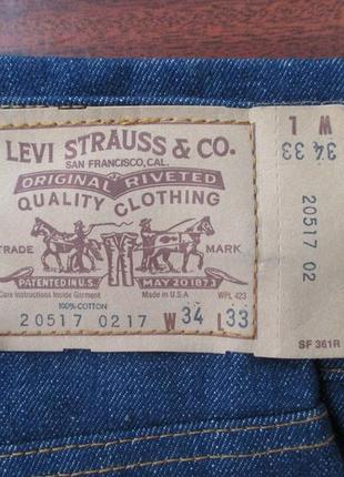 Джинсы levi's 20517-0217 usa w-34 l-33 новые винтаж