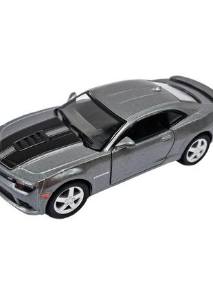Инерционная машинка chevrolet camaro kinsmart kt5383wf металлическая, 1:38 серебряный