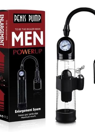 Вакуумная помпа с вибрацией boss series: powerpump master vibrating - black&clear