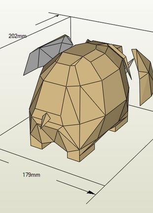 Paperkhan конструктор із картону слон мамонт пазл орігамі papercraft 3d фігура полігональна набір подарок сувенір антистрес4 фото