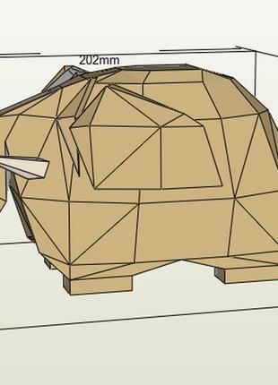 Paperkhan конструктор із картону слон мамонт пазл орігамі papercraft 3d фігура полігональна набір подарок сувенір антистрес5 фото