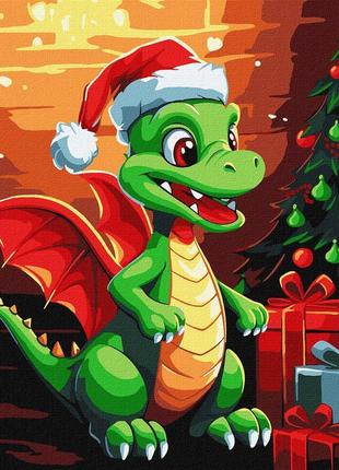 Картина за номерами різдвяний дракон ідейка 30 х 40  kho6110